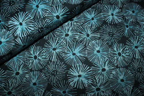 Designer-Baumwollstoff "Urchin" blau (10 cm)