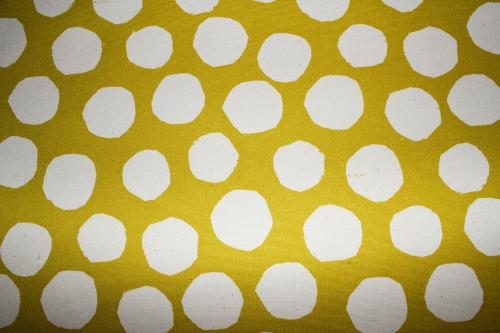 Kokka BaumwollcanvasTreflé Dots vintage dusty yellow/ natur (10 cm)