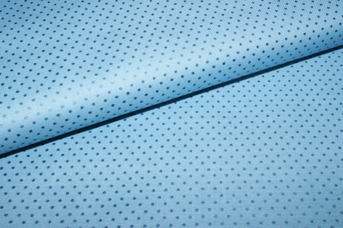 Designerbaumwolle Punkte helles blau (10 cm)