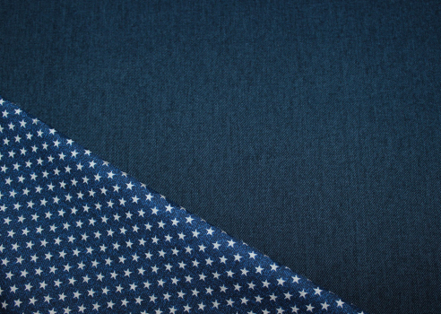Doubleface-Jeans Sterne blau  (10 cm)