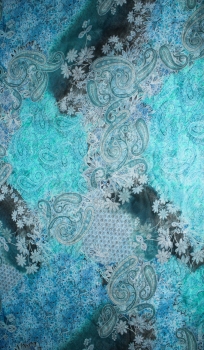 Viskosedruck "Paisley" ocean (10 cm)
