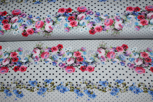 Jersey Blumen grau (10 cm)