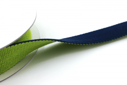 Gurtband zweifarbig 30mm grün/dunkelblau (1 m)