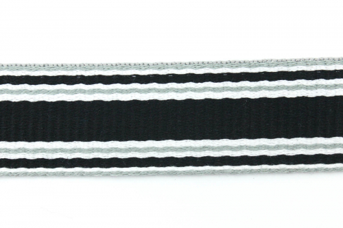 Gurtband Streifen schwarz/weiß/grau 30 mm (1 m)