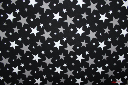Jersey Sterne schwarz (10 cm)
