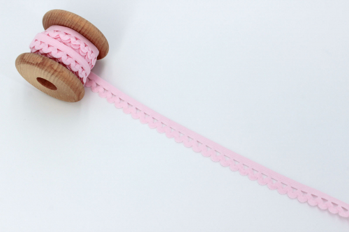 Ziergummi, Wäschegummi Wellen rosa (1 m)