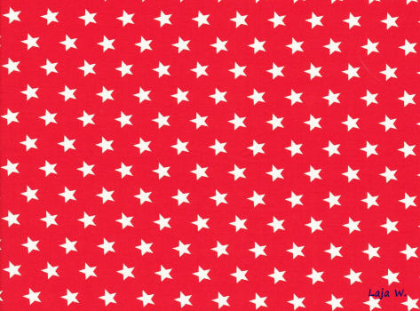 Stretch- Jersey Sterne rot (10 cm)