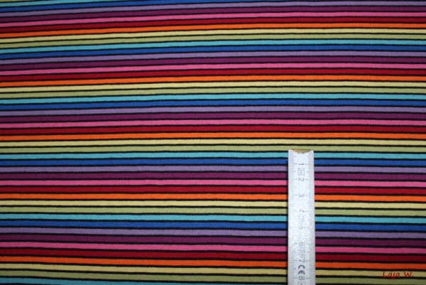 Jersey Streifen Regenbogen/schwarz (10 cm)