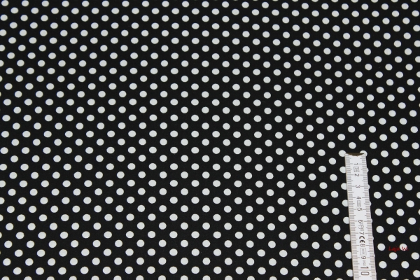 Baumwolle Punkte schwarz/weiss (10 cm)