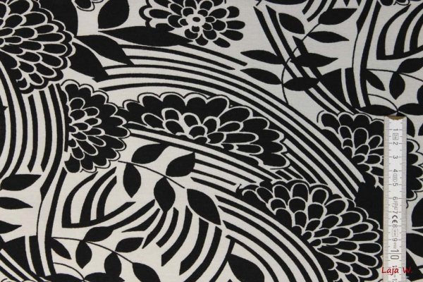 Stretch Jersey Malo Blumen hellgrau (10 cm)