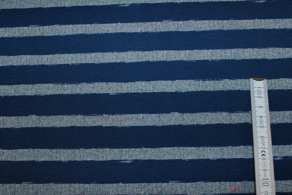 Jersey Fleet- Stripe dunkelblau/graumeliert (10 cm)