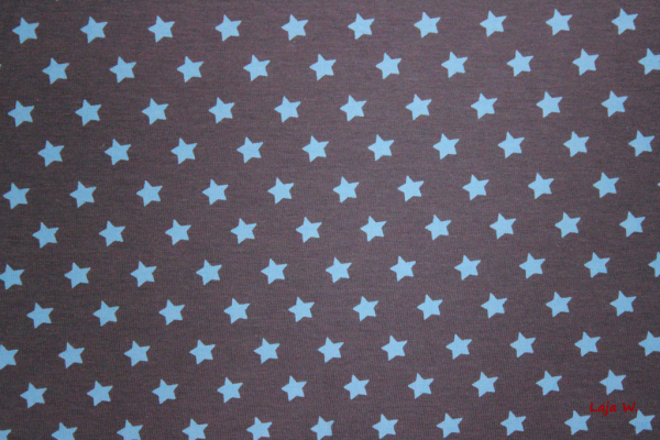 Jersey Sterne grau/hellblau (10 cm)