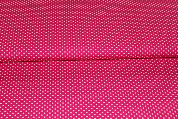 Baumwolle Punkte dunkleres pink-weiß (10 cm)