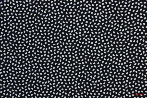 Viskose-Druck tanzende Blättchen dunkelblau/weiß (10 cm)
