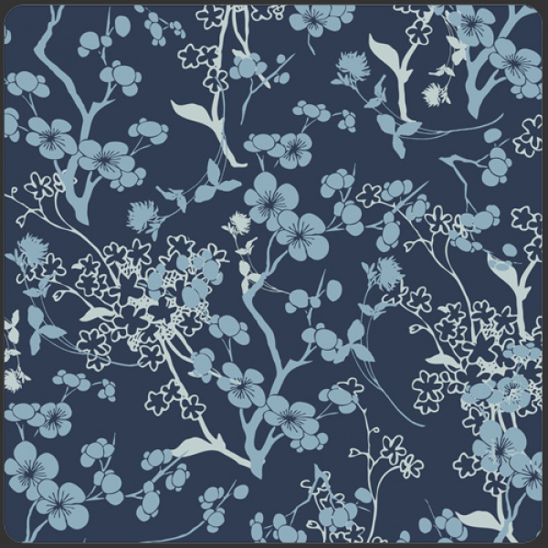 Voile Branch Silhouette Blue (10 cm)