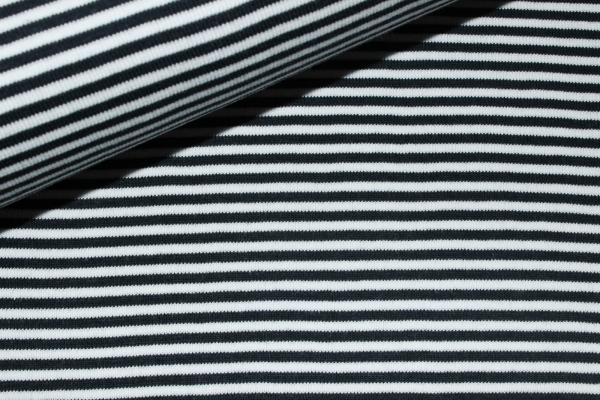 Bündchen dunkelblau/weiß (10 cm)