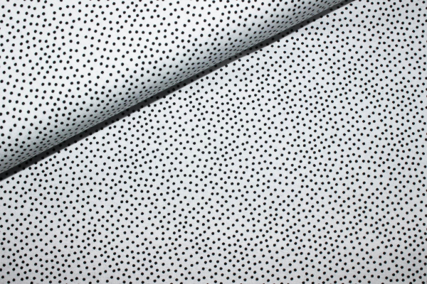 Designerbaumwolle Garden Pindot weiß/schwarz (10 cm)