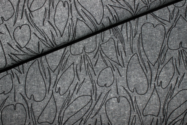 Leinen-/ Baumwollgemisch Driftless grey/black (10 cm)