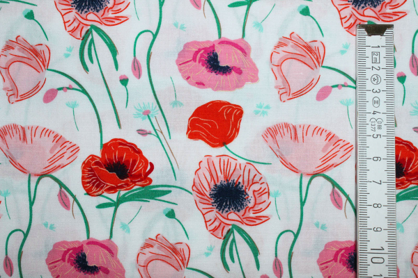 Designerbaumwollstoff Poppy Hill (10 cm)