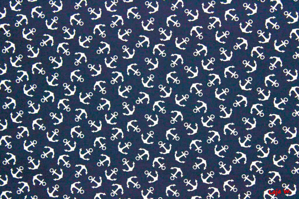 Baumwollstoff Anker dunkelblau (10 cm)