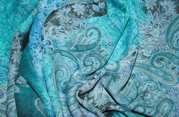 Viskosedruck "Paisley" ocean (10 cm)