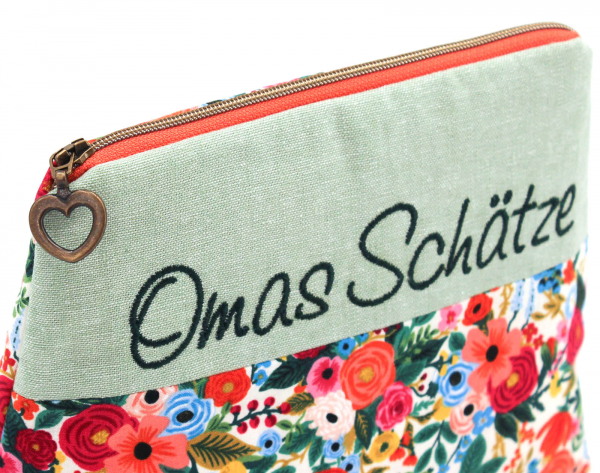 Kosmetiktäschchen, Schminktasche Omas Schätze