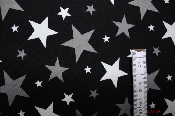 Jersey Sterne schwarz (10 cm)