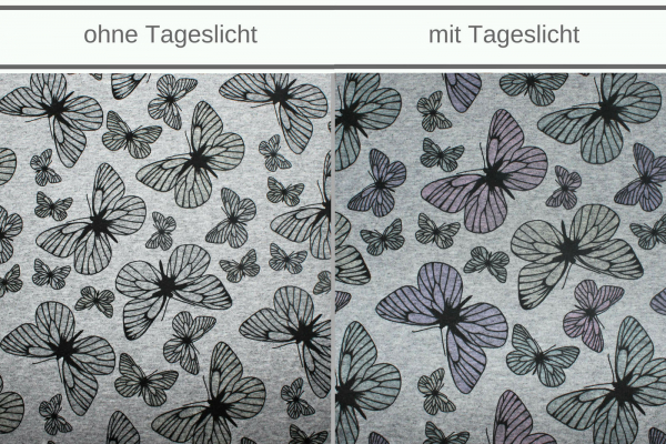 French Terry Farbwechsel Schmetterlinge (10 cm)