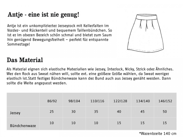 Schnittmuster Antje