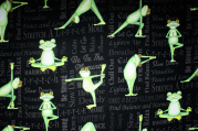 Designer-Baumwollstoff Back in 5 Minutes Yoga Frosch (10 cm)