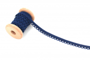 Ziergummi, Wäschegummi Spitzen marineblau (1 m)