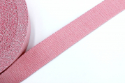 Gurtband Glitzer 30mm rosa/silber (1 m)